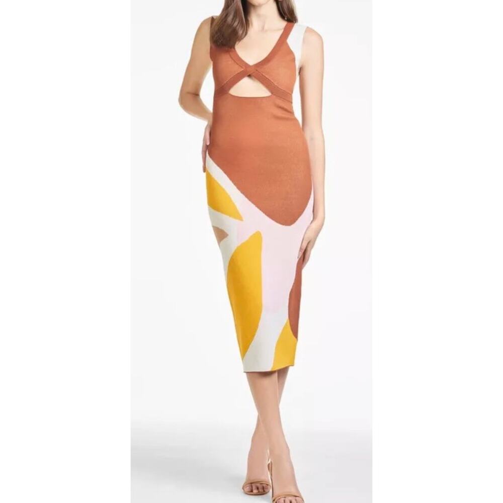 Sachin & Babi Malaina brown Knit Dress with Keyhole size Medium
